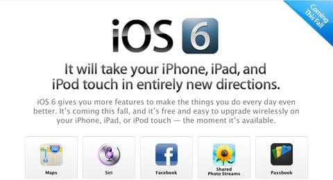 Apple、iOS 6を発表!秋提供予定で地図アプリ維新やFacebook統合など200以上の新機能