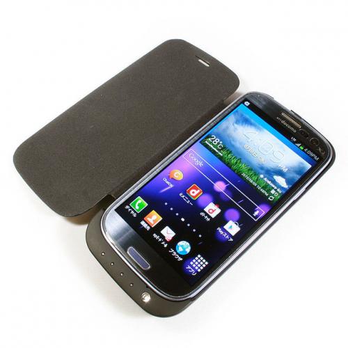 フリップカバーにスタンド&バッテリーまで内蔵! GALAXY SIII専用ケース【イケショップのレア物】