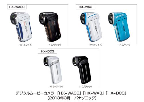 アクティブシーンにぴったり!パナソニック、デジタルムービーカメラ「HX-WA30/WA3/DC3」