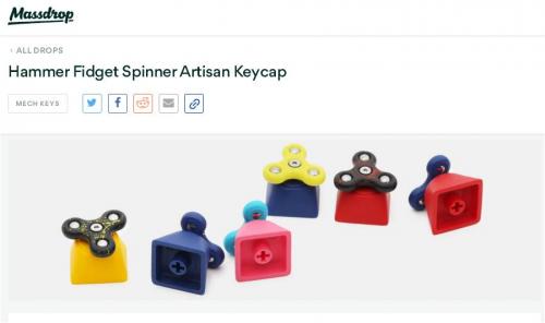 キーボード用ハンドスピナー『Hammer Fidget Spinner Artisan Keycap』　意外とクセになりそう!?