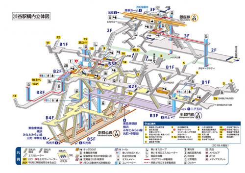 ゲームのダンジョン？　エッシャーのだまし絵？　東京メトロ渋谷駅の構内図が複雑すぎる