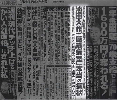 週刊文春目次