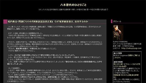 院内集会・問題だらけの『刑事訴訟法改正案』　なぜ冤罪被害者は、反対するのか（音楽家・作家 八木啓代）