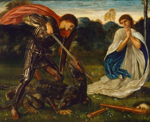 　Edward Burne-Jones「Saint George and the Dragon」（1866）