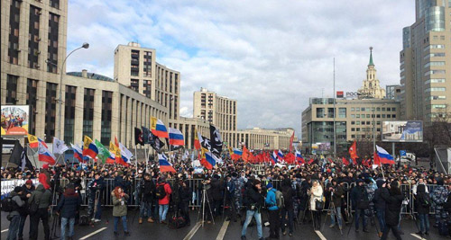 モスクワ・サハロフ大通りのデモ
