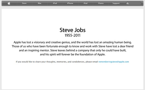 スティーブ・ジョブズ氏を悼むアップルのコメント