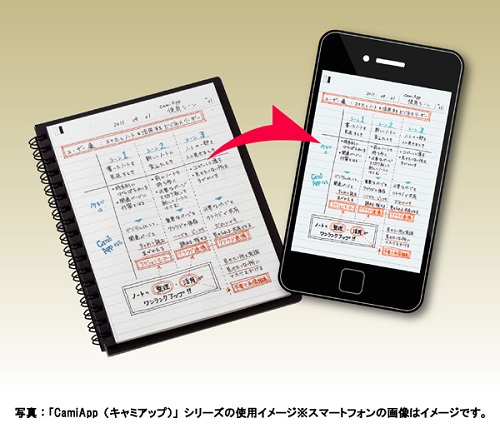 iPhone/Androidスマートフォンで撮影してデータ化できるノート『CamiApp』シリーズが9月発売へ
