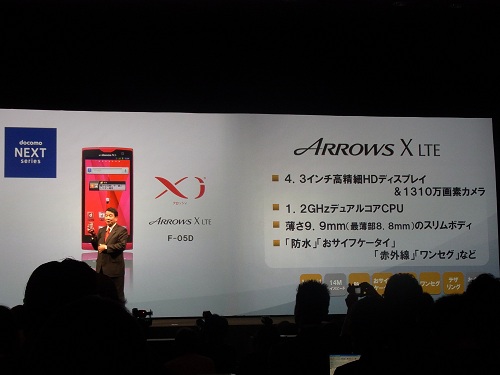 『ARROWS X LTE F-05D』を発表