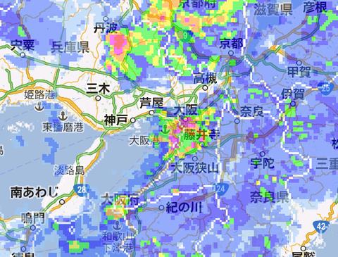 日本全国対応!雨の状況をGoogleマップと重ねて確認できる「雨雲マップ (mini)」【Androidアプリ】