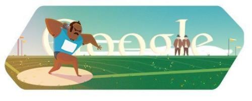 本日のGoogleロゴは砲丸投 Googleロゴがスポーツ関連画像に変化第五弾