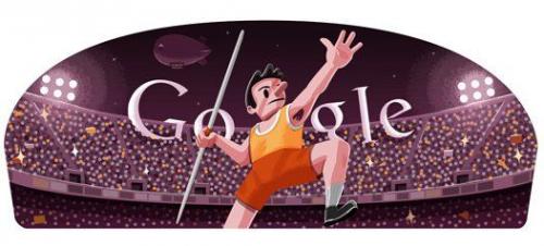 本日のGoogleロゴはやり投 Googleロゴがスポーツ関連画像に変化第七弾