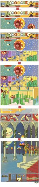 今日のロゴはタテに長〜〜い! Googleロゴがコマ割漫画になっている!!