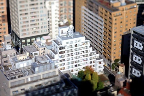 Nakayan's tilt-shift The apartment seen from River city 21, Tokyo 箱庭 リバーシティ21新川から見たマンション / pinboke_planet