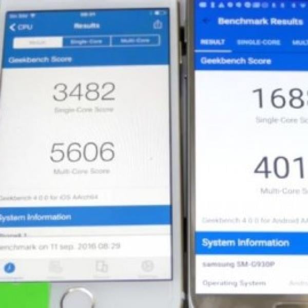 iPhone 7、ベンチマークアプリでSnapdragon 820版Galaxy S7を圧倒的に上回るスコアを出す
