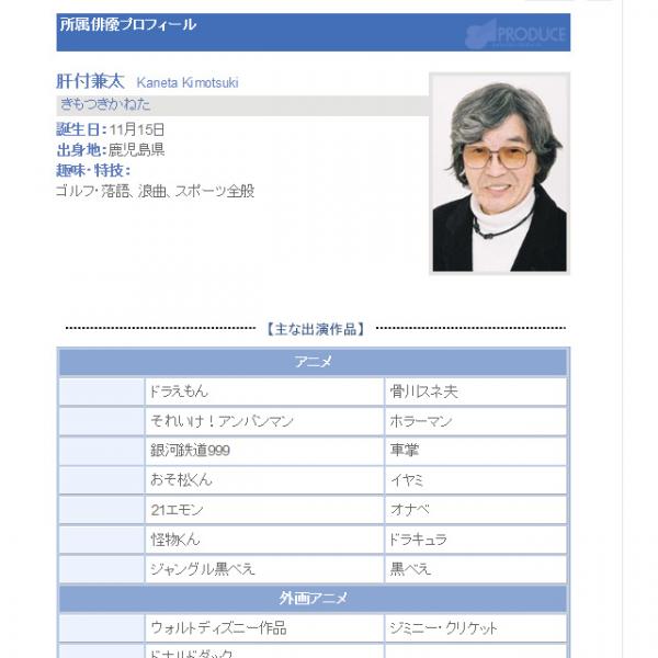 『ドラえもん』スネ夫役などでおなじみの声優・肝付兼太さん死去