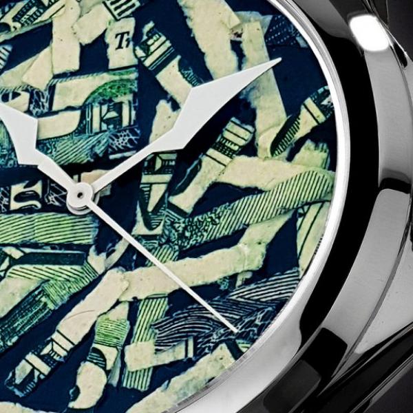 世界限定1本！ 切り刻んだドル紙幣でつくった現代アートな腕時計が発表