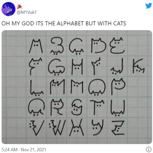 日本人書道家の猫文字アルファベットが話題 「誰かこのフォントを