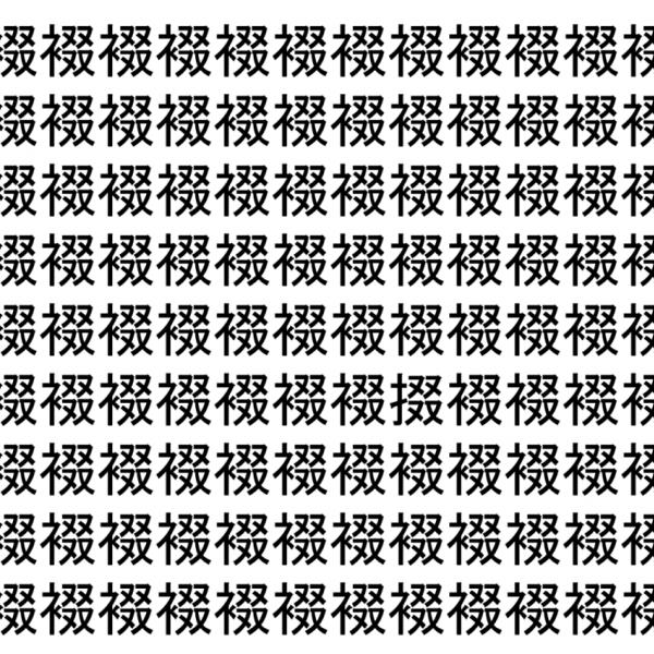 【脳トレ】「裰」の中に紛れて1つ違う文字がある！？あなたは何秒で探し出せるかな？？【違う文字を探せ！】