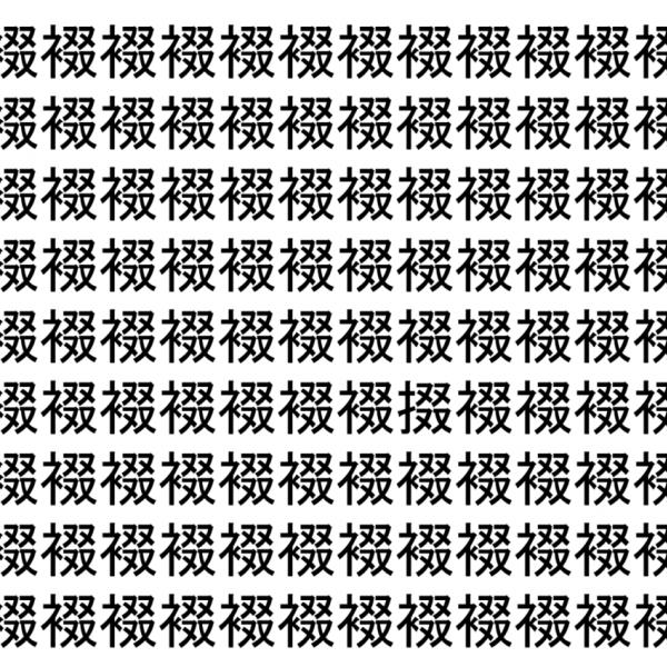 【脳トレ】「裰」の中に紛れて1つ違う文字がある！？あなたは何秒で探し出せるかな？？【違う文字を探せ！】
