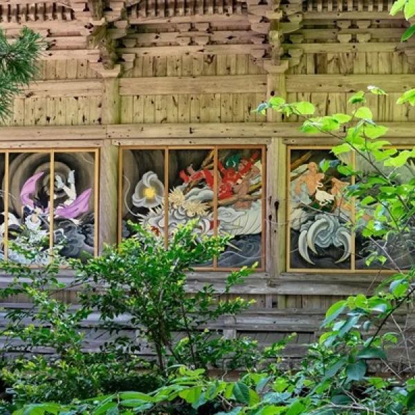 山崎忠明、【浄瑠璃寺の夜】、希少な額装用画集より、新品額装付、状態良好 新潟県燕市】18年ぶりのご開帳で国上寺が「イケメン絵巻」公開！御朱印