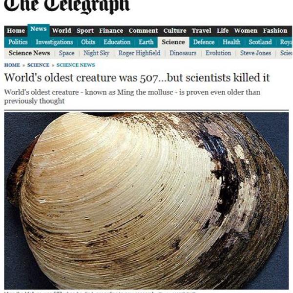 世界最高齢の生物は507才“だった”貝　年齢を調べるために開けたら死んじゃった