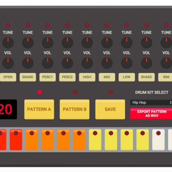 ブラウザがドラムマシンに！ 808に909！