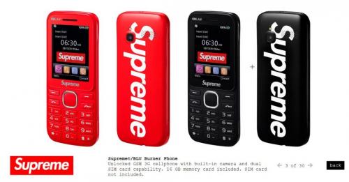 Supremeがガラケー「Supreme BLU Burner Phone」を発表　日本以外の4店舗で8月22日発売
