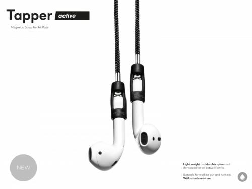 Tapper - Black Nylon / Stainless Steel Strap for All AirPods