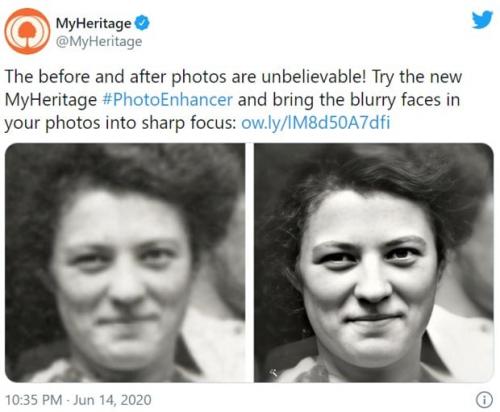 ものすごく古いモノクロ写真も復元しちゃうMyHeritageの「Enhance your photos」機能