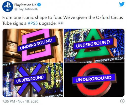 ロンドン地下鉄をジャックしたPlayStation 5のプロモーション 「イケてる広告だね」「マイクロソフト店舗の前でこれ」