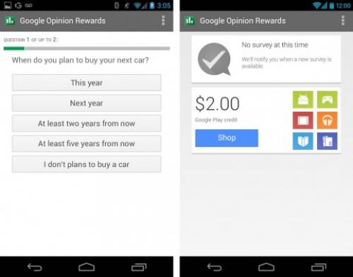 Google 簡単なアンケートに回答するだけでgoogle Playクレジットがもらえるandoridアプリ Google Opinion Rewards をリリース ガジェット通信 Getnews