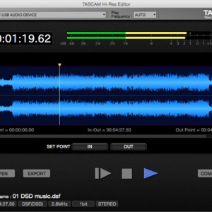 Mac版もついに！ DSD11.2MHz/PCM 384kHz 32bit 対応、TASCAMのフリー音声データ・エディタ！