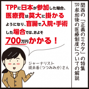 【イラストで解説】日本がTPPに参加すると盲腸で700万円掛かるようになる!?