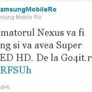 次期Nexus（Nexus 3 / Nexus Prime？）にSuper AMOLED HDディスプレイが搭載されるとSamsung Mobile Romaniaが明かす