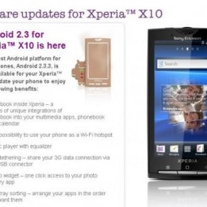 Sony Ericsson、Xperia X10向けAndroid 2.3（Gingerbread）へのアップデートの提供を開始