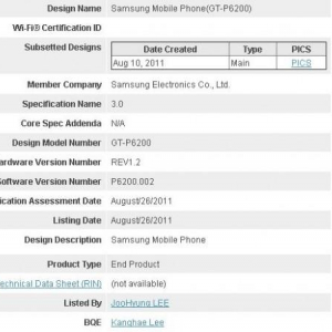 Galaxy Tab 7.7？Samsungの「GT-P6200」がBluetooth認証通過