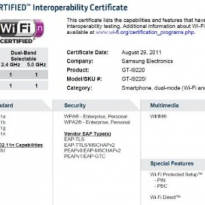 Samsung製「GT-I9220」と「GT-P6200」、Pantech製「IM-A810K」がWi-Fi認証を通過