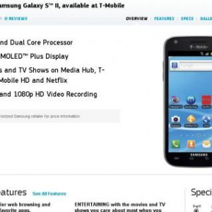 Samsung、T-Mobile向けGalaxy S II（SGH-T989）の製品ページを公開