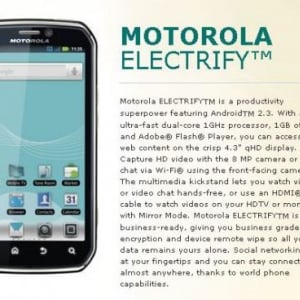 米U.S. Cellular、Motorolaのデュアルコアスマートフォン「Electrify」を発表