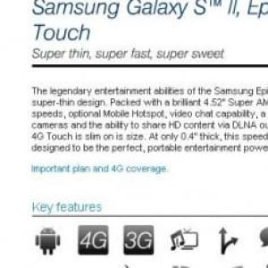 米Sprint、Galaxy S II Epic 4G Touchの販売を開始