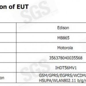 Motorla MB865”Edison”がFCCを認証を通過