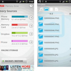 SanDisk、オンラインサービスもサポートしたストレージ管理アプリ「SanDisk Memory Zone」を公開、端末上のデータをDropboxにバックアップできたり
