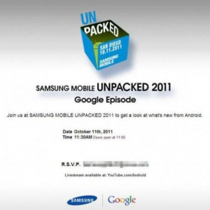 SamsungとGoogle、10月11日に米国サンディエゴでプレスイベントを開催、Ice Cream SandwichとNexus Primeを発表か？