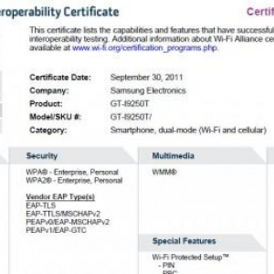Samsung 「GT-I9250T」がWi-Fi Allianceの認証を通過、米T-Mobile版Nexus Prime？