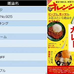 【グルメ・料理】今週の雑誌ランキングトップ10！（2016/4/30～5/6集計）