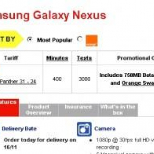 英Phones4U、Galaxy Nexusを11月16日に発売予定