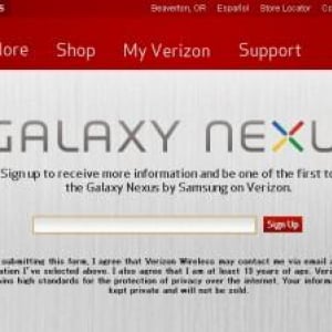 米Verizon、Galaxy Nexusのサインアップページをオープン