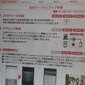 NTTドコモ、Xperia arc SO-01C、Xperia acro SO-02C、Xperia ray SO-03CのAndroid 2.3.4へのバージョンアップとXperia SO-01Bのエリアメール対応の実施を案内中