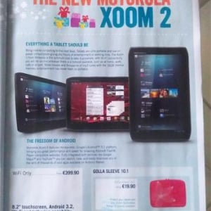 Motorola XOOM 2欧州版の価格が判明、Wi-Fi Onlyモデルは€399