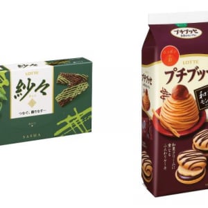 かさね合わされた和の味わい。「紗々 千歳抹茶」と「プチブッセ 和栗のモンブラン」